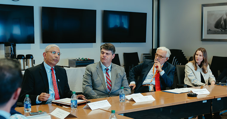 Dean Venky Venkatachalam, Mike Vlacish, Chancellor Marcelo Suárez-Orozco, and Undersecretary Ashley Stolba discuss BEST Boston.